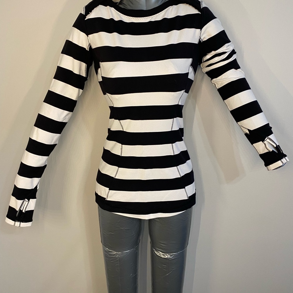 Striped Black and White Women's Top